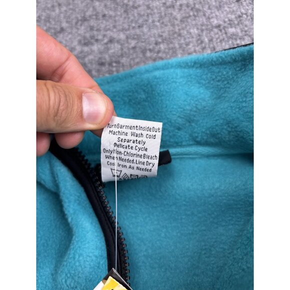 Bob Mackie Wearables Jacket Womens L Teal Fleece Full Zip Embroidered Southwest - Picture 3 of 6